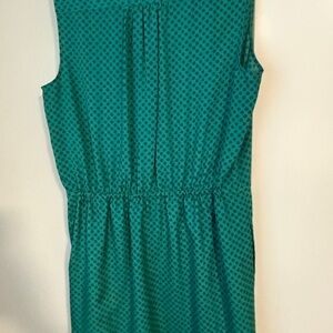 LOFT Teal and Blue Patterned dress